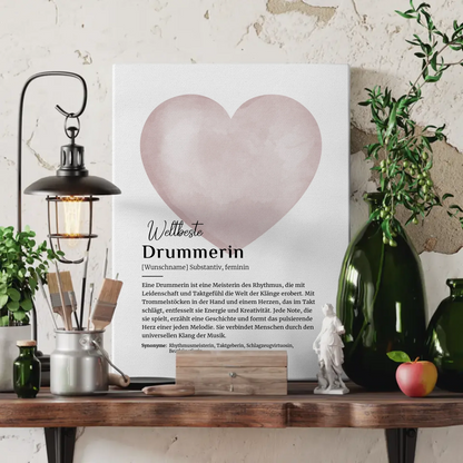 Leinwand Definition Drummerin Drummer mit Namen Geschenkidee