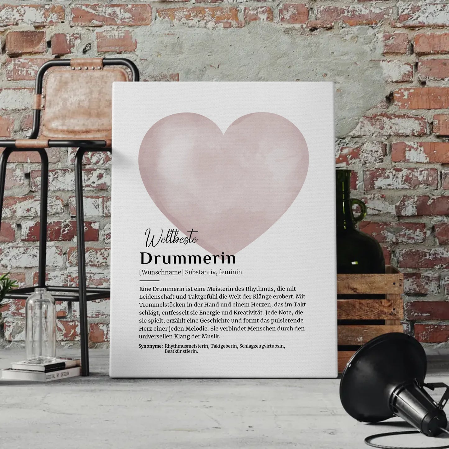 Leinwand Definition Drummerin Drummer mit Namen Geschenkidee