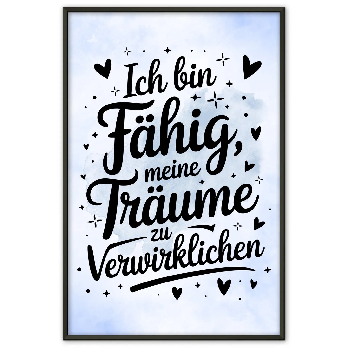 Personalisiertes Affirmationsposter Ich bin fähig positiv