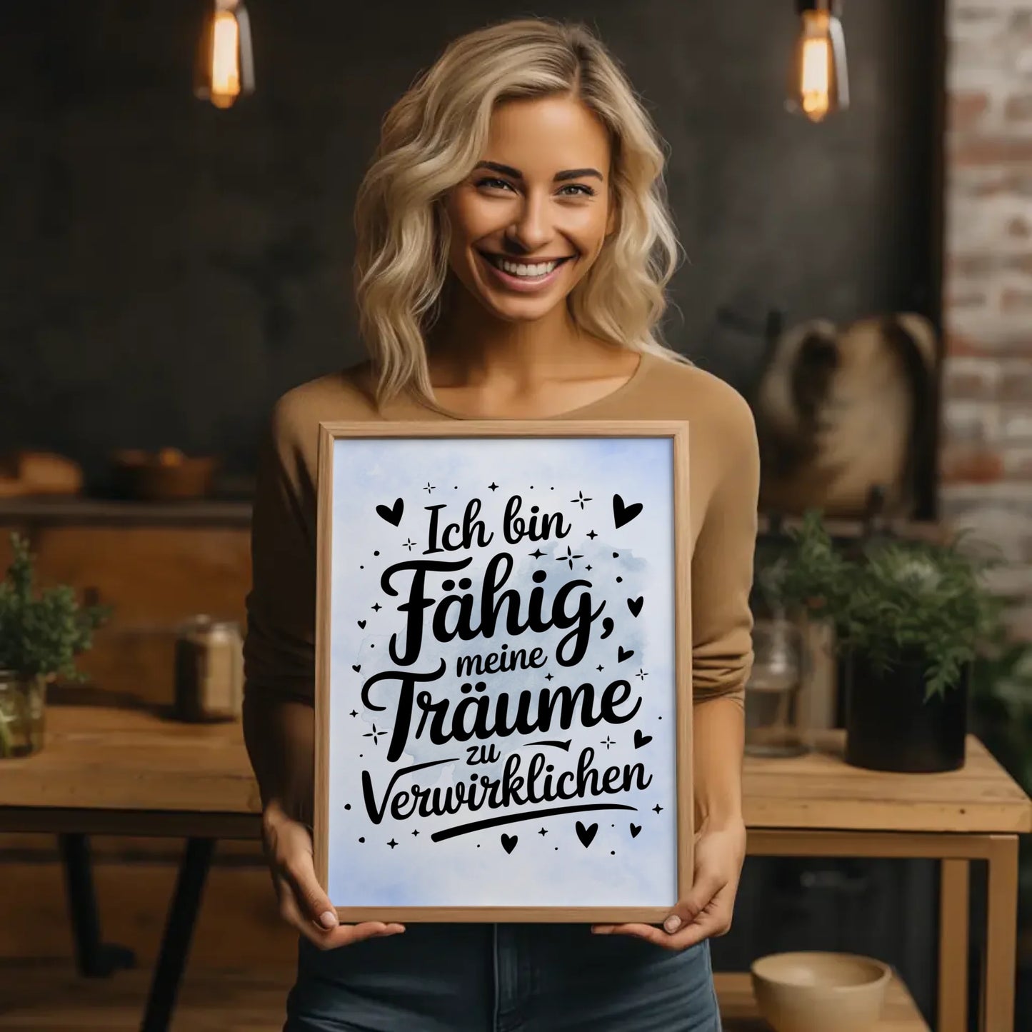 Personalisiertes Affirmationsposter Ich bin fähig positiv