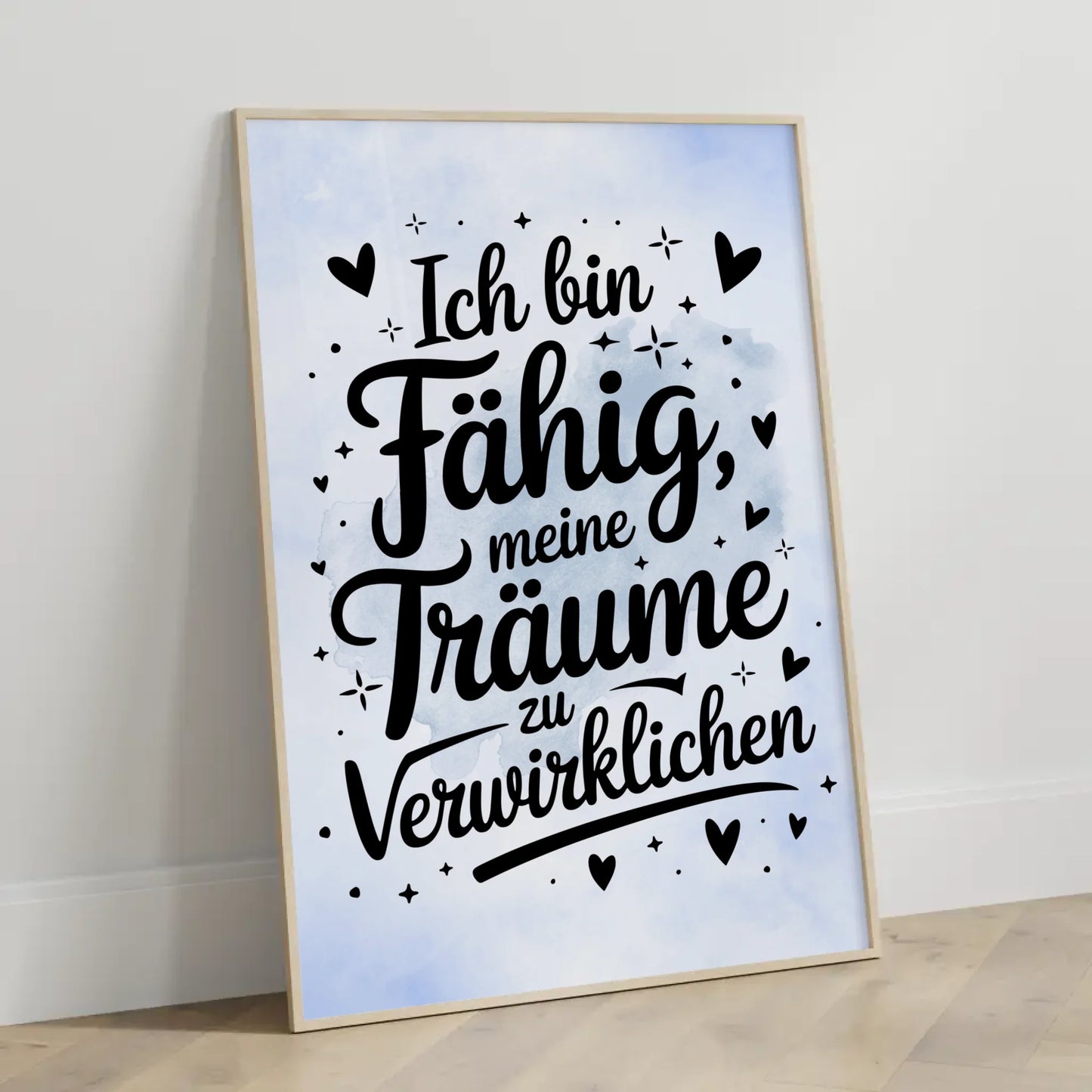 Personalisiertes Affirmationsposter Ich bin fähig positiv