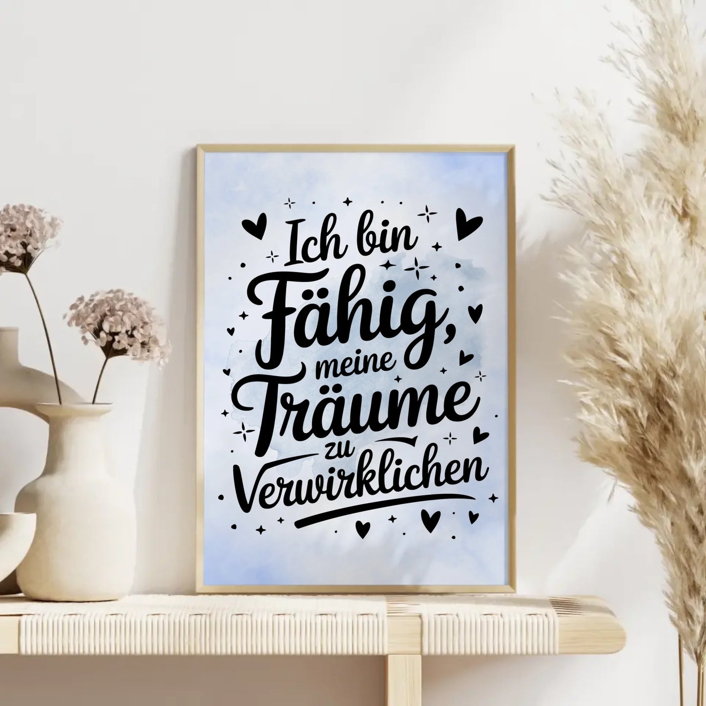 Personalisiertes Affirmationsposter Ich bin fähig positiv