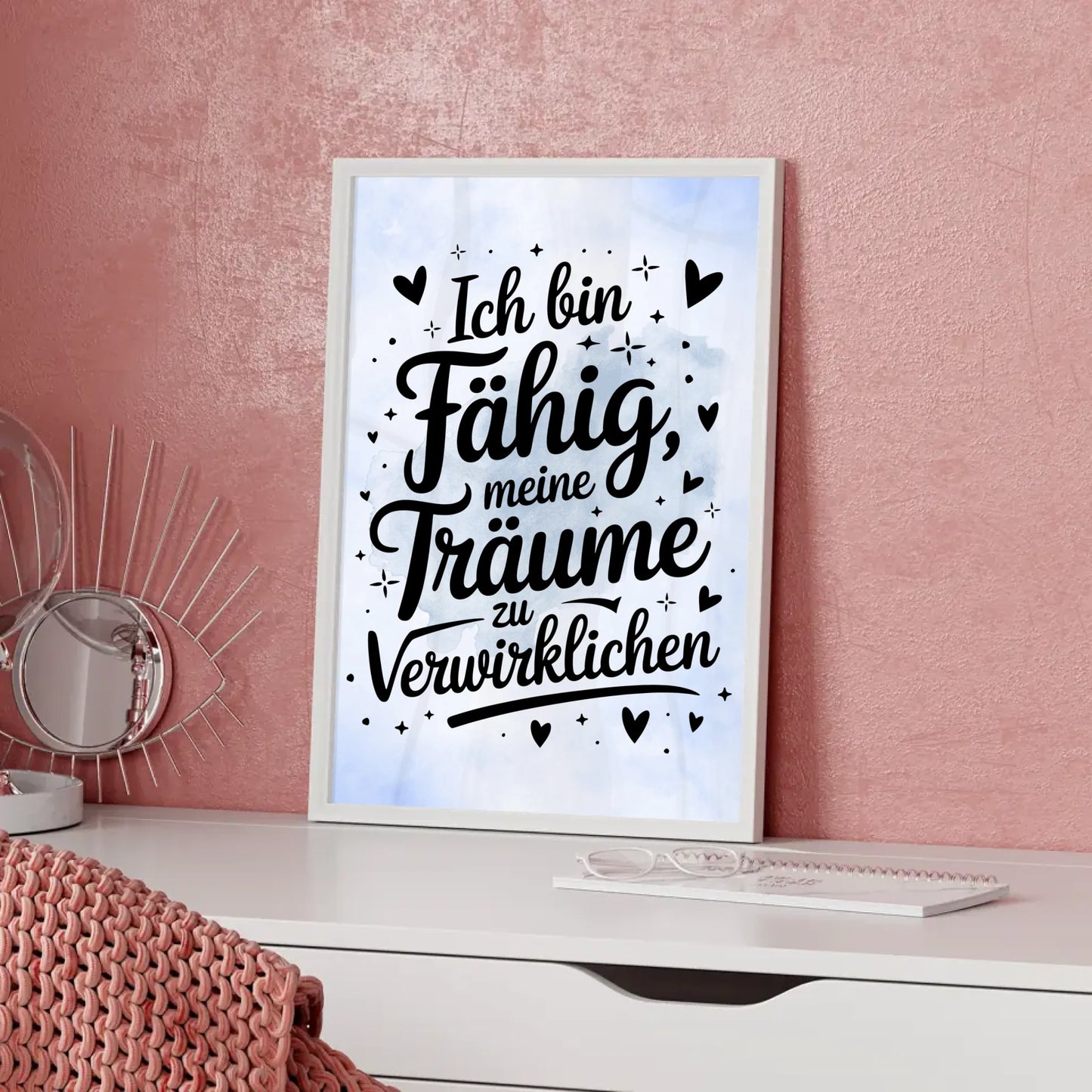 Personalisiertes Affirmationsposter Ich bin fähig positiv