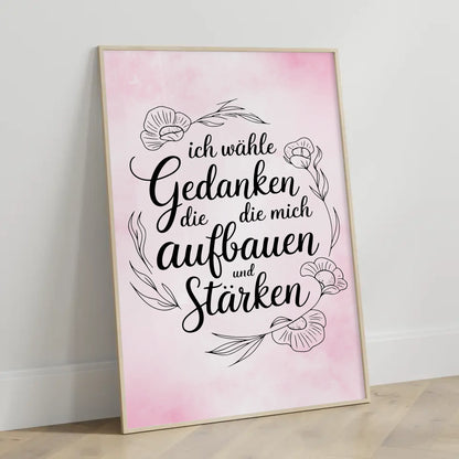 Affirmations Poster Ich wähle Gedanken die mich stärken