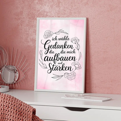 Affirmations Poster Ich wähle Gedanken die mich stärken