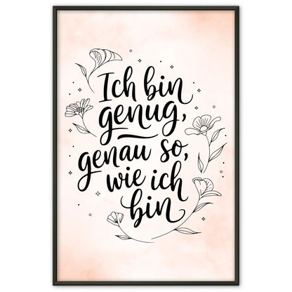 Affirmationsposter Ich bin genug positiv genau so wie ich bin