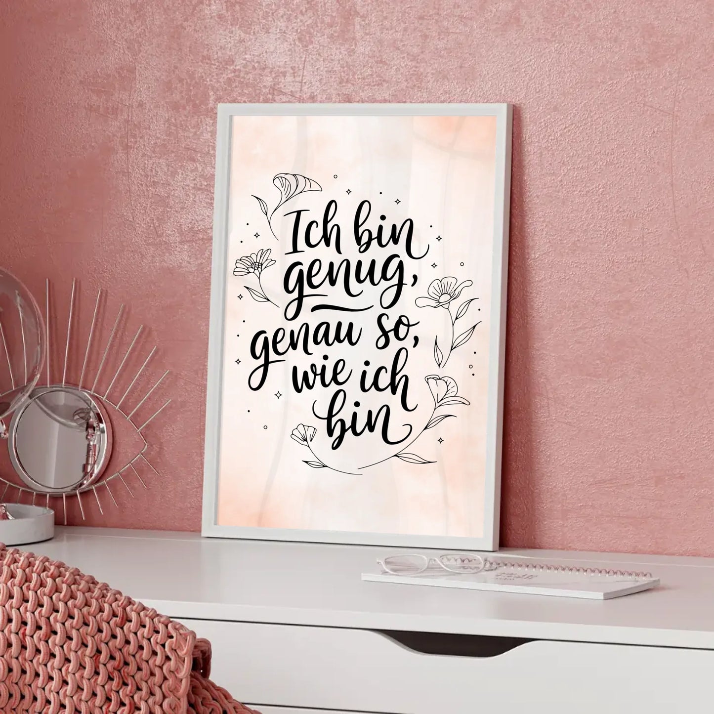 Affirmationsposter Ich bin genug positiv genau so wie ich bin