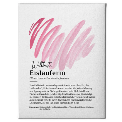 Leinwand Definition Eisläuferin Eislaufen mit Namen Geschenkidee