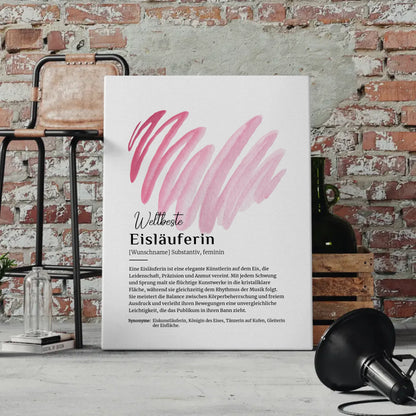 Leinwand Definition Eisläuferin Eislaufen mit Namen Geschenkidee