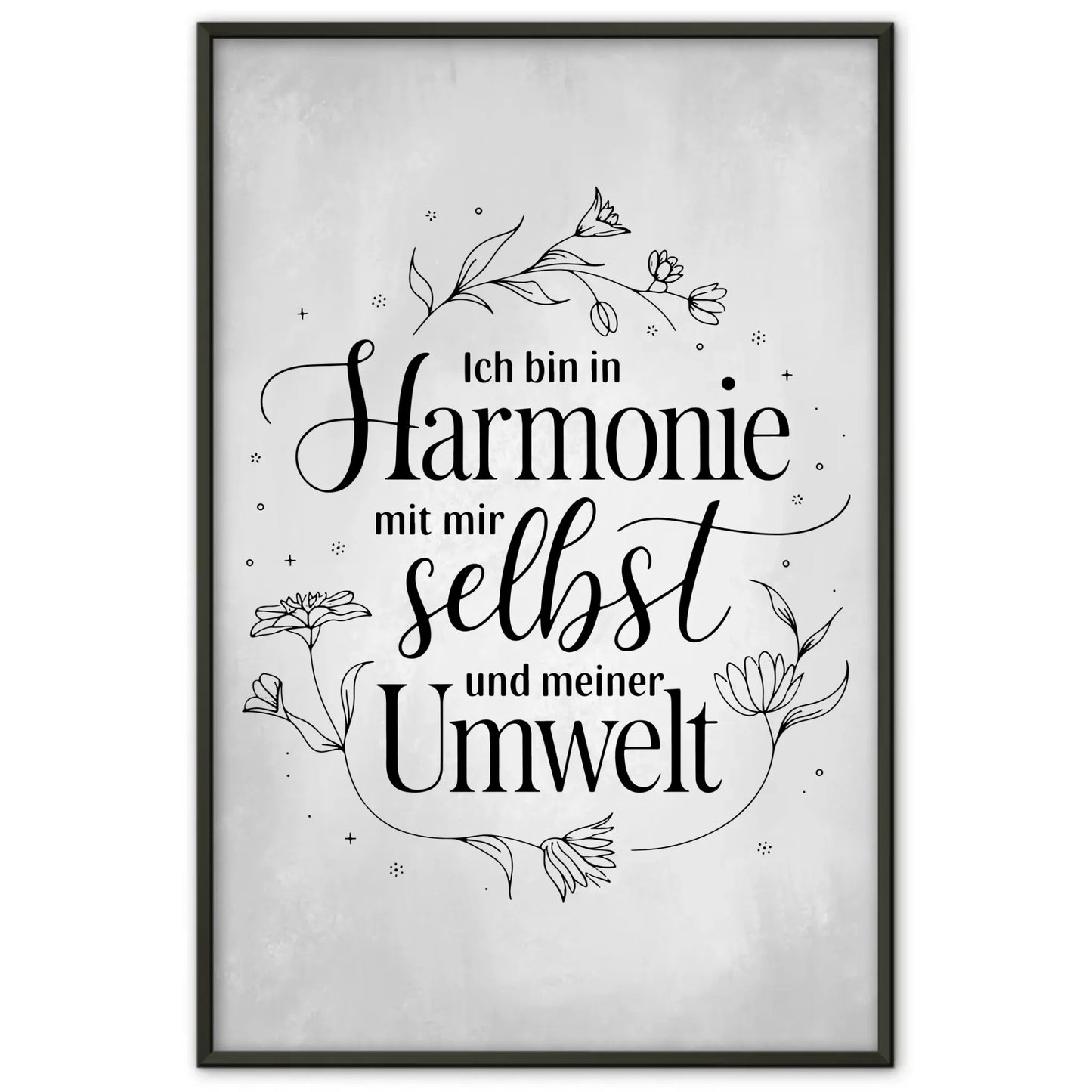 Affirmations Poster Ich bin in Harmonie mit mir selbst und meiner Umwelt