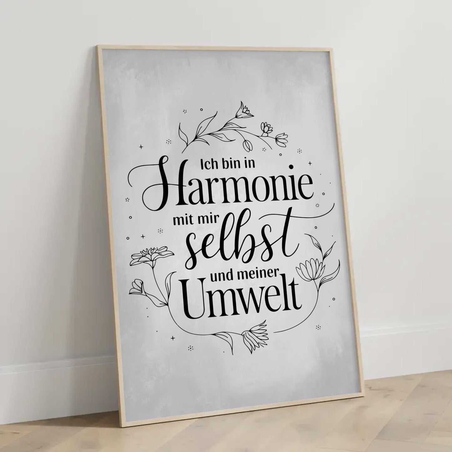 Affirmations Poster Ich bin in Harmonie mit mir selbst und meiner Umwelt