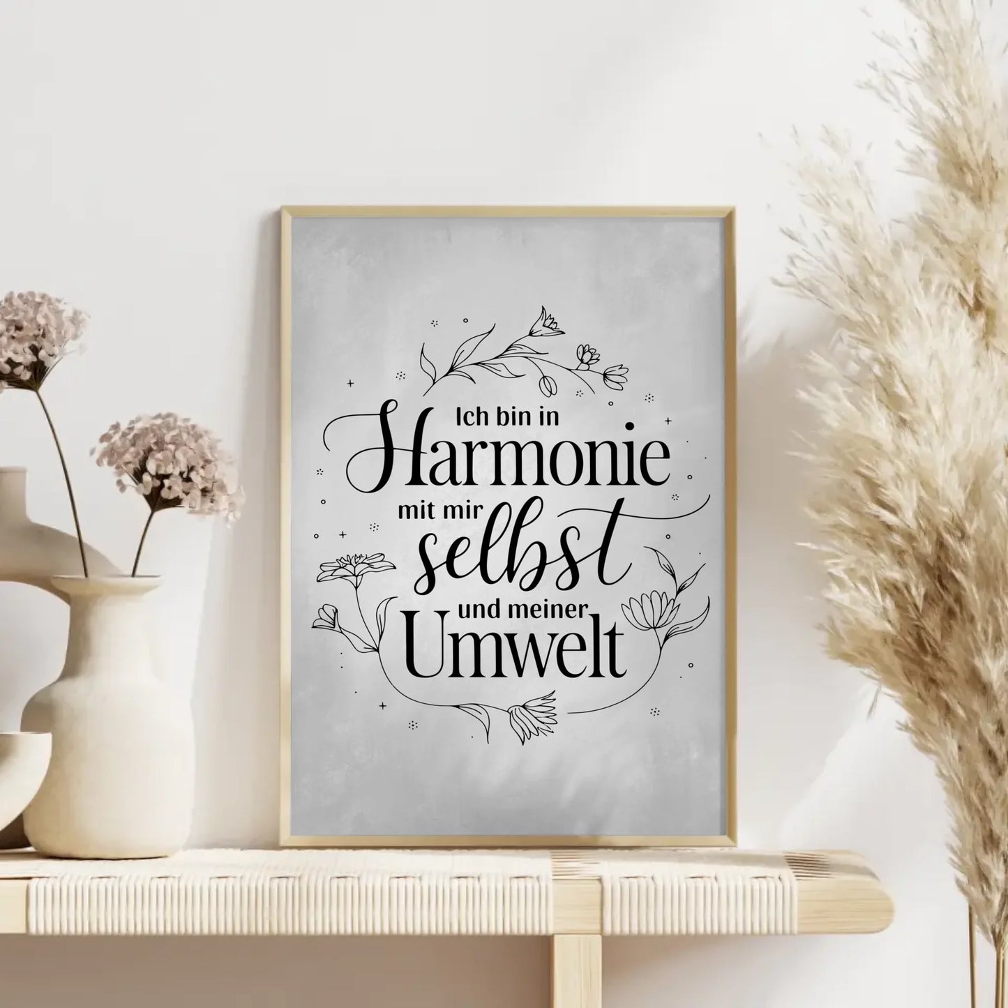 Affirmations Poster Ich bin in Harmonie mit mir selbst und meiner Umwelt