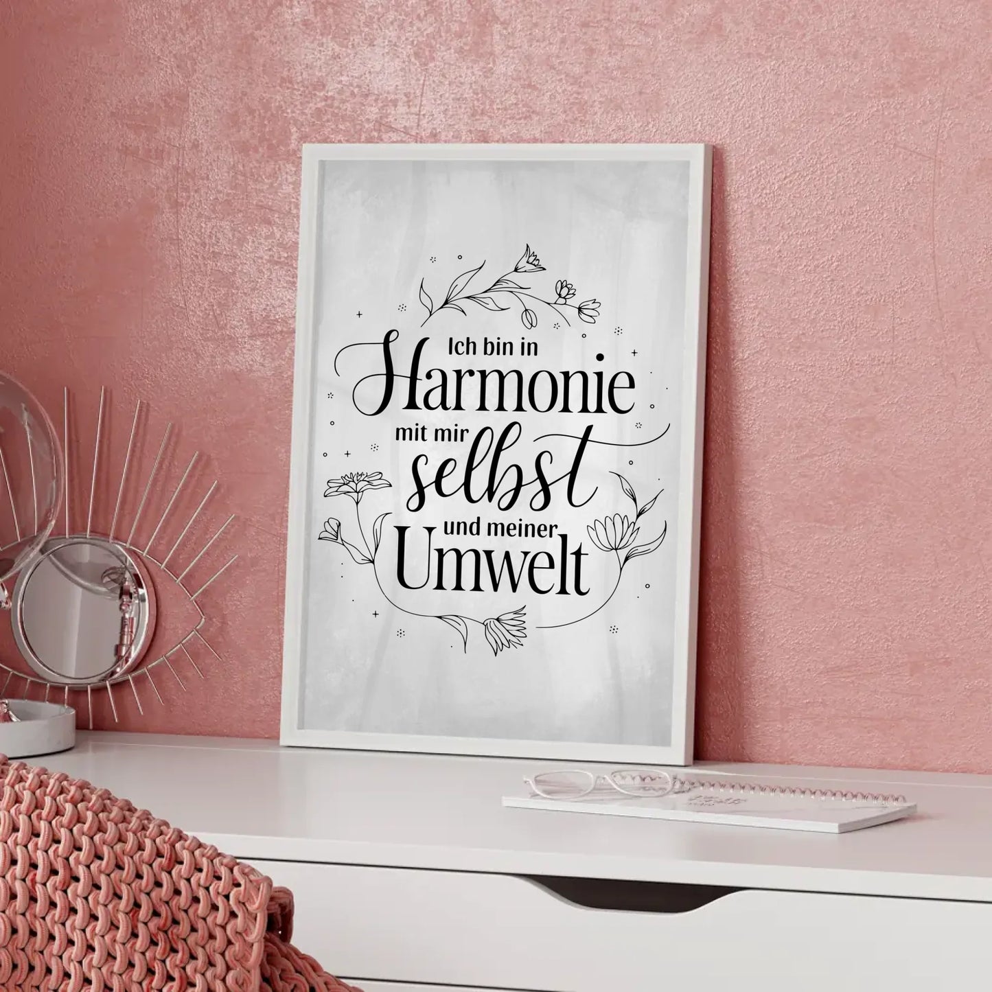 Affirmations Poster Ich bin in Harmonie mit mir selbst und meiner Umwelt