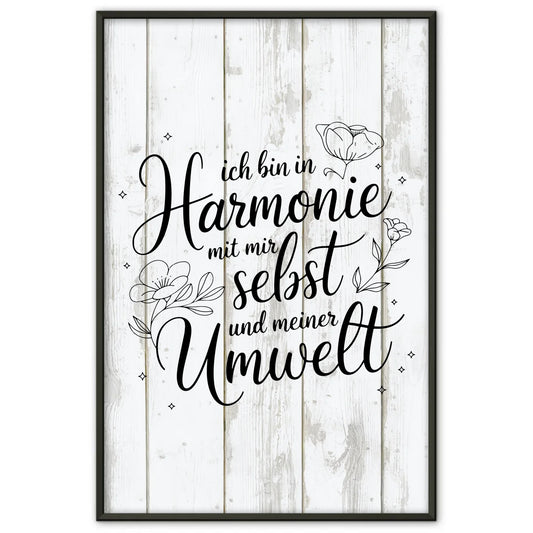 Affirmationsposter Ich bin in Harmonie positiv für Dich Positive Vibes