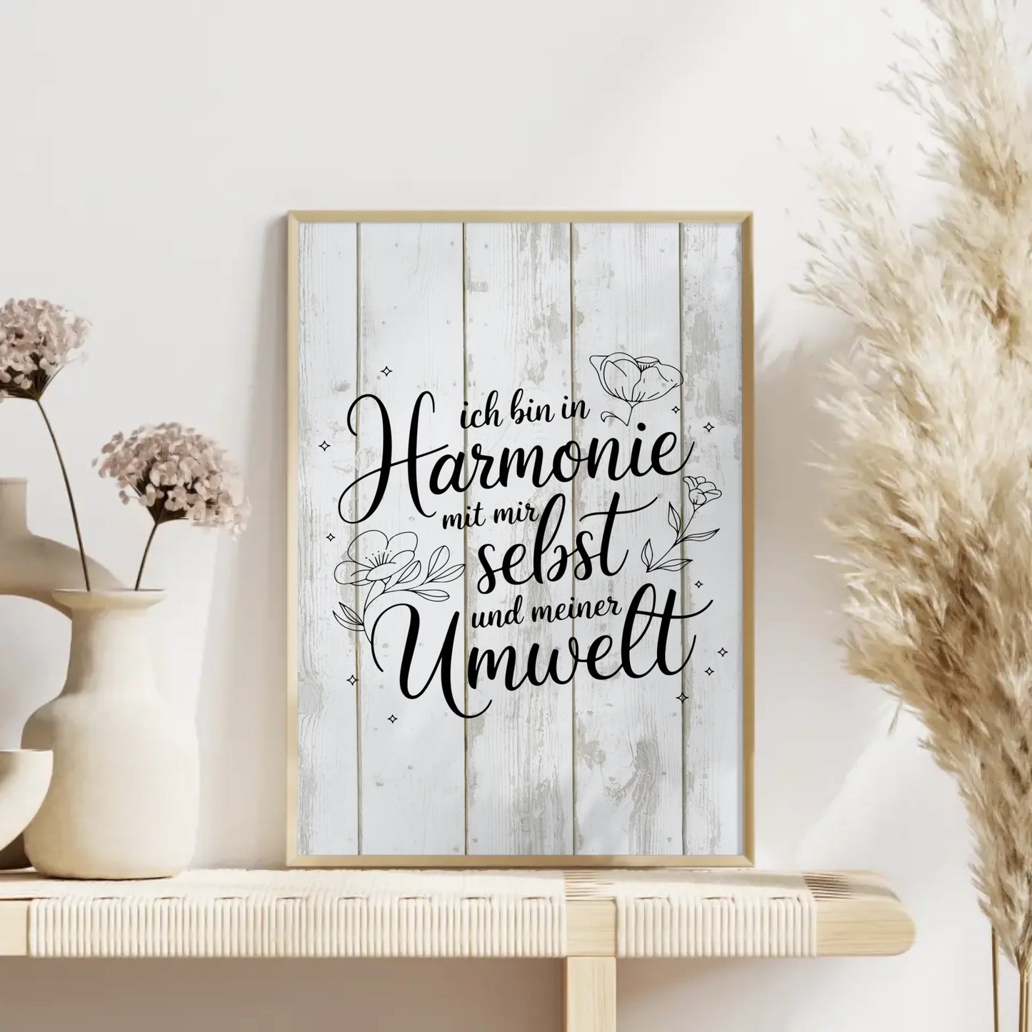 Affirmationsposter Ich bin in Harmonie positiv für Dich Positive Vibes