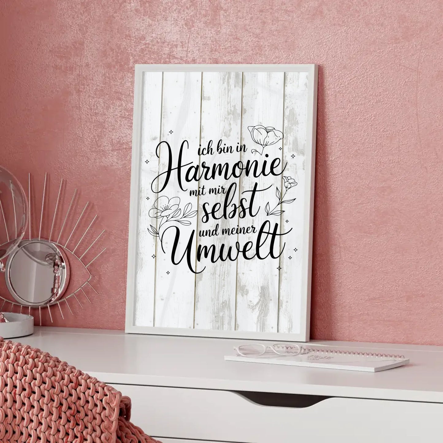 Affirmationsposter Ich bin in Harmonie positiv für Dich Positive Vibes