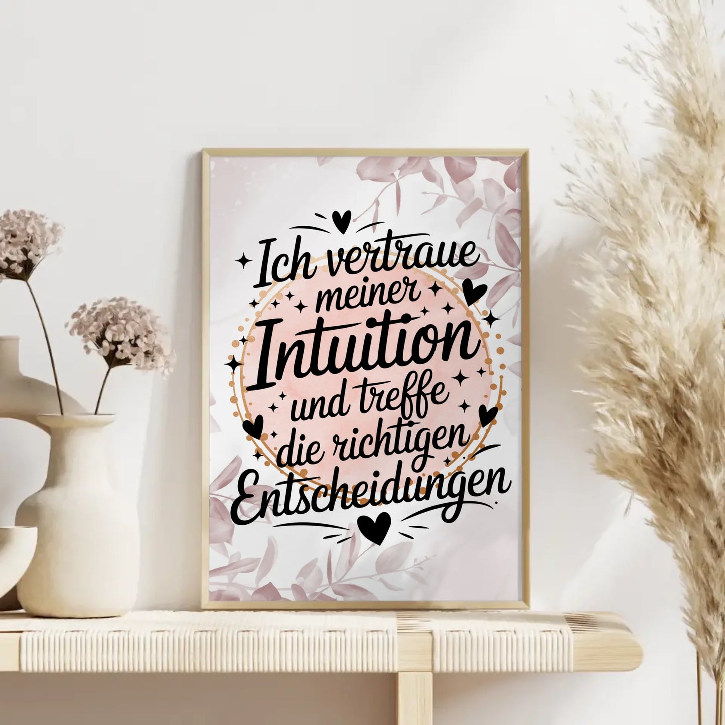 Affirmations Poster Ich vertraue meiner Intuition Entscheidungen