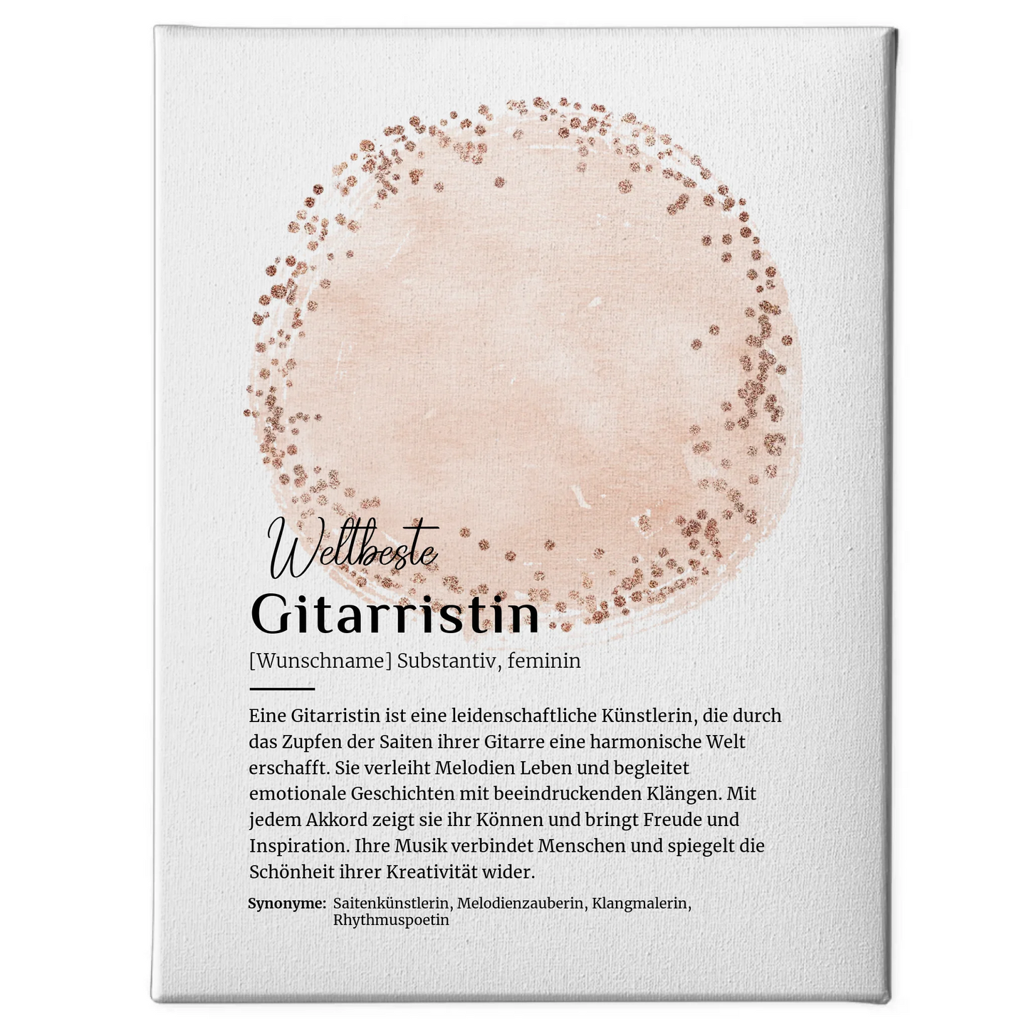 Leinwand Definition Gitarristin Gitarre mit Namen Geschenkidee