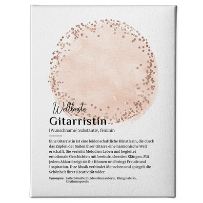 Leinwand Definition Gitarristin Gitarre mit Namen Geschenkidee