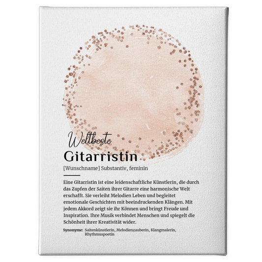 Leinwand Definition Gitarristin Gitarre mit Namen Geschenkidee