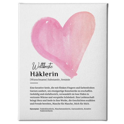 Leinwand Definition Häklerin Häkeln mit Namen Geschenk personalisiert