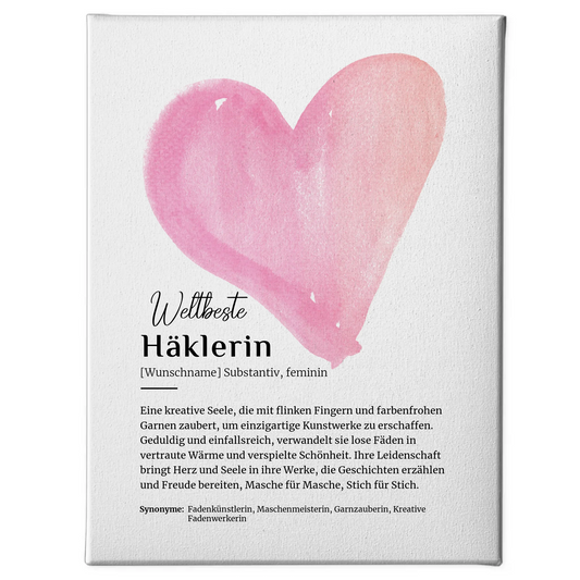 Leinwand Definition Häklerin Häkeln mit Namen Geschenk personalisiert