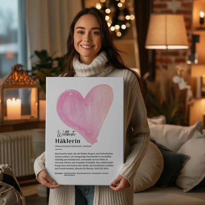 Leinwand Definition Häklerin Häkeln mit Namen Geschenk personalisiert