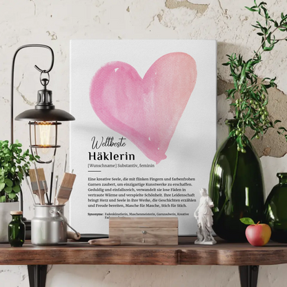 Leinwand Definition Häklerin Häkeln mit Namen Geschenk personalisiert