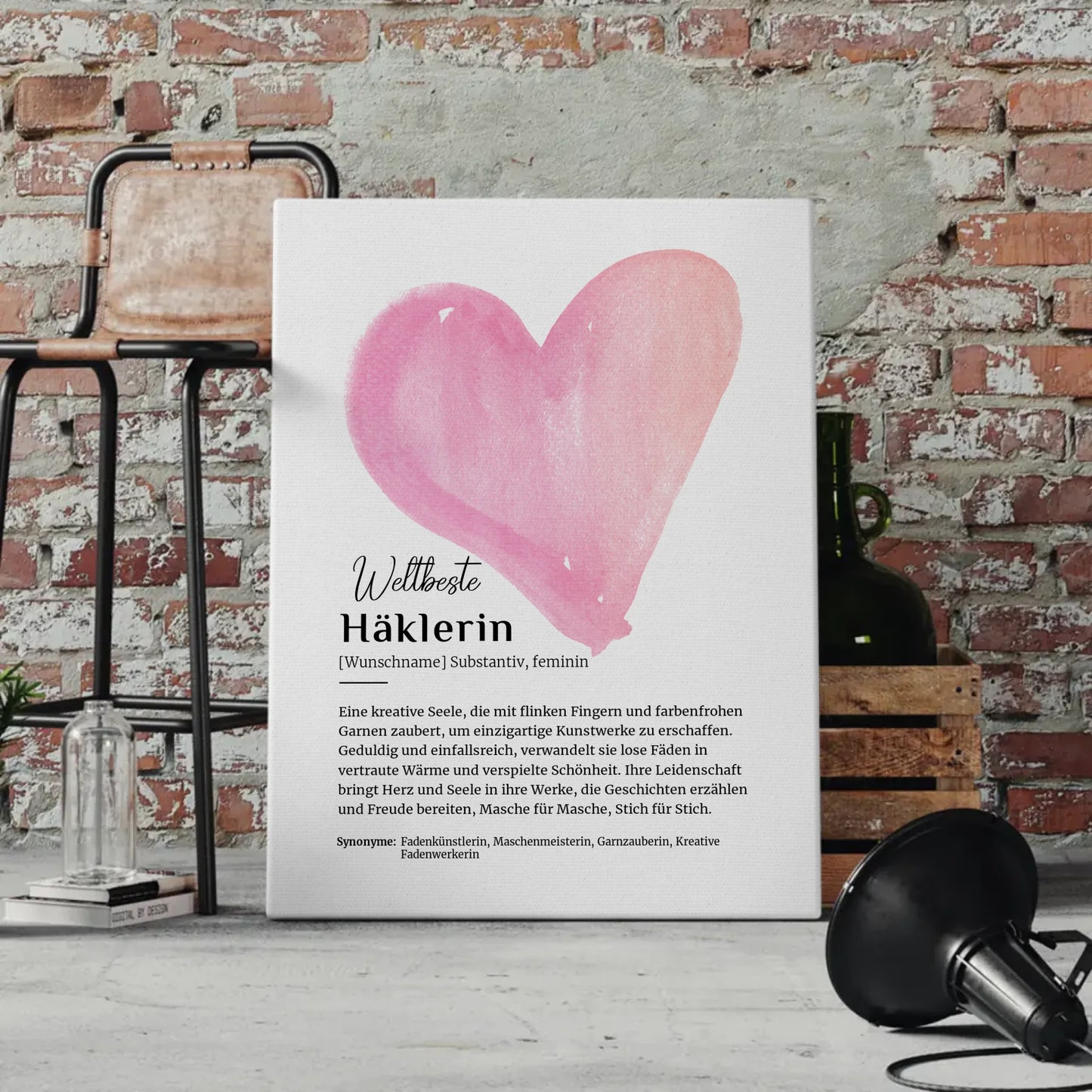 Leinwand Definition Häklerin Häkeln mit Namen Geschenk personalisiert