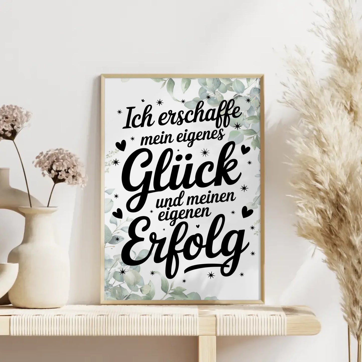 Affirmations Poster Ich erschaffe dein Glück und Erfolg