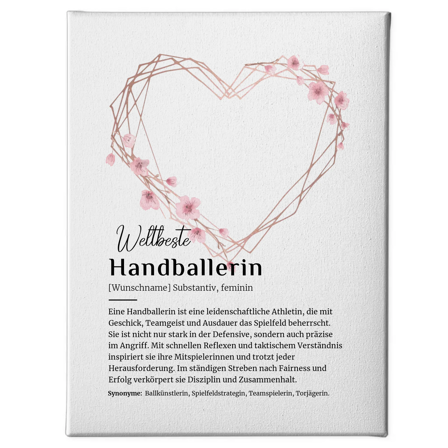Leinwand Definition Handballerin Handball mit Namen Geschenkidee