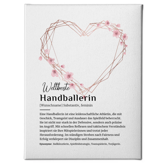 Leinwand Definition Handballerin Handball mit Namen Geschenkidee