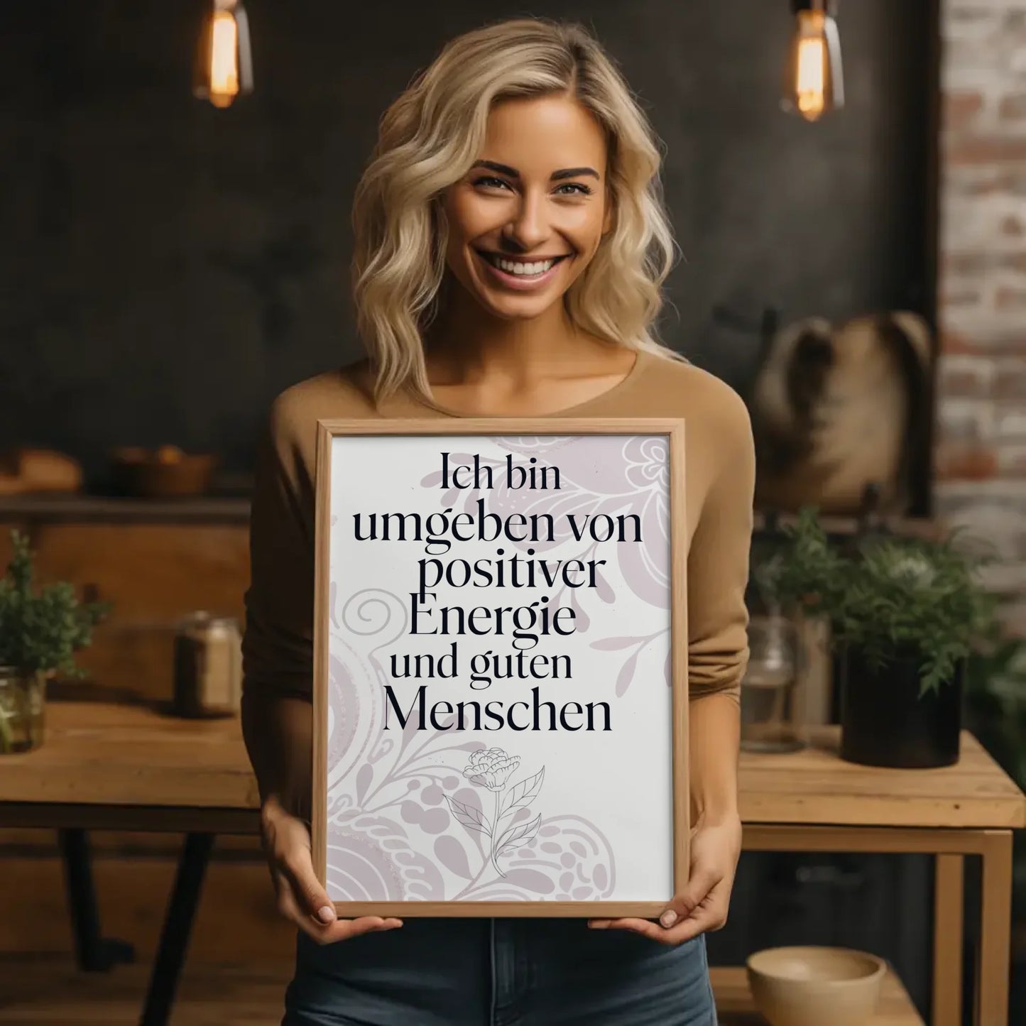 Affirmationsposter Ich bin umgeben von positiver Energie positiv