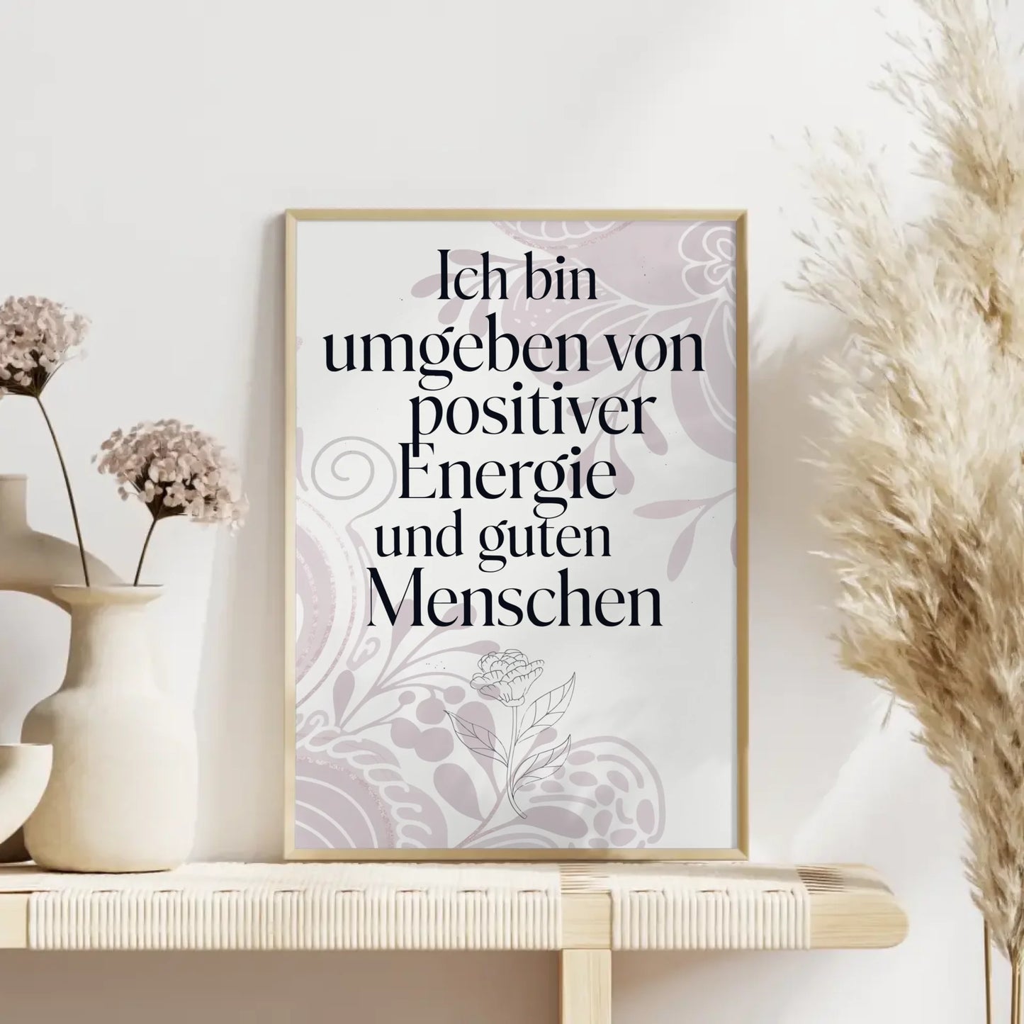 Affirmationsposter Ich bin umgeben von positiver Energie positiv