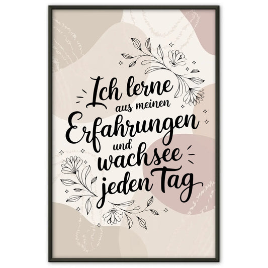 Affirmations Poster Ich lerne aus meinen Erfahrungen täglich wachsen