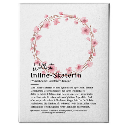 Personalisierte Leinwand Definition Inline-Skaterin mit Namen Geschenk