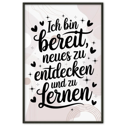 Affirmationsposter Ich bin bereit positiv Neues entdecken lernen