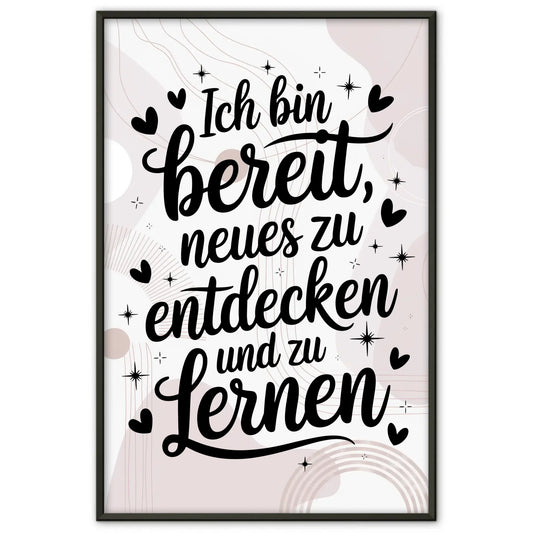 Affirmationsposter Ich bin bereit positiv Neues entdecken lernen