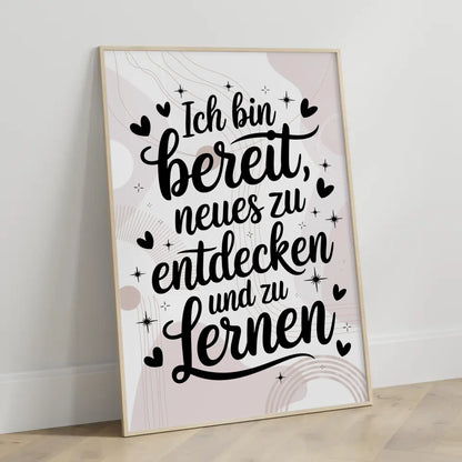 Affirmationsposter Ich bin bereit positiv Neues entdecken lernen