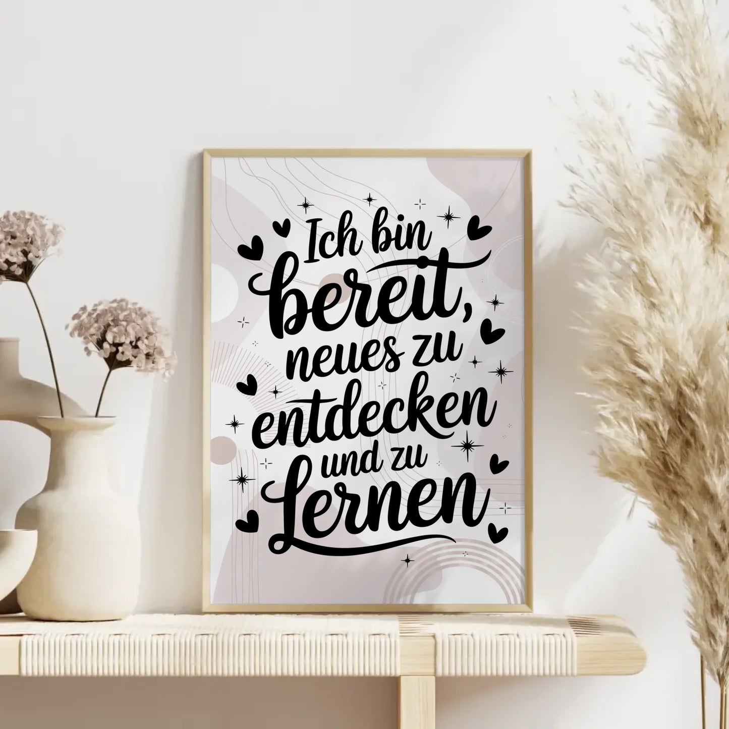 Affirmationsposter Ich bin bereit positiv Neues entdecken lernen