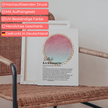 Leinwand Definition Kickboxerin Kickboxen mit Namen Geschenkidee