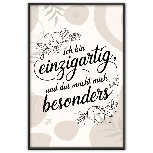 Affirmations Poster Ich bin einzigartig mache dich besonders