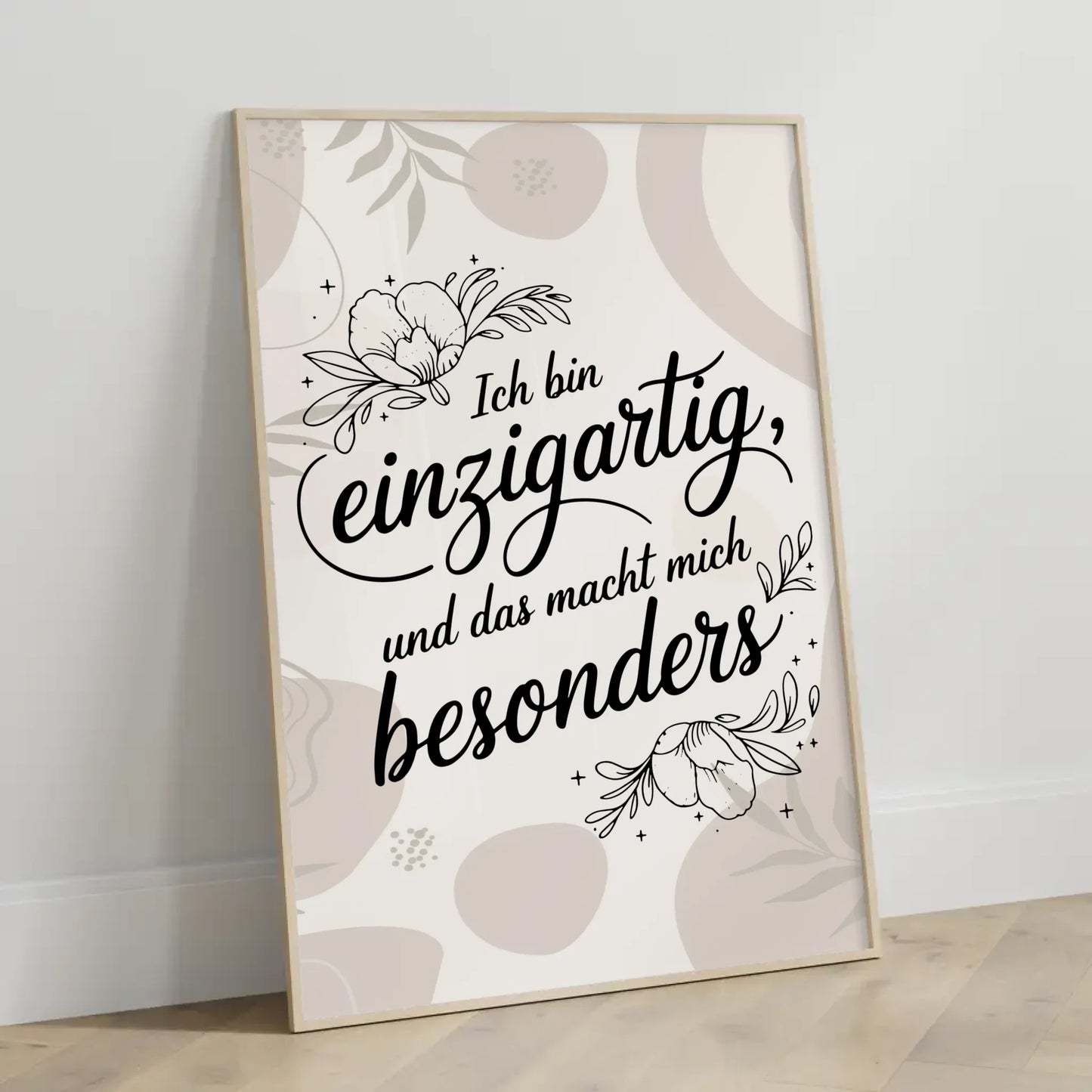 Affirmations Poster Ich bin einzigartig mache dich besonders