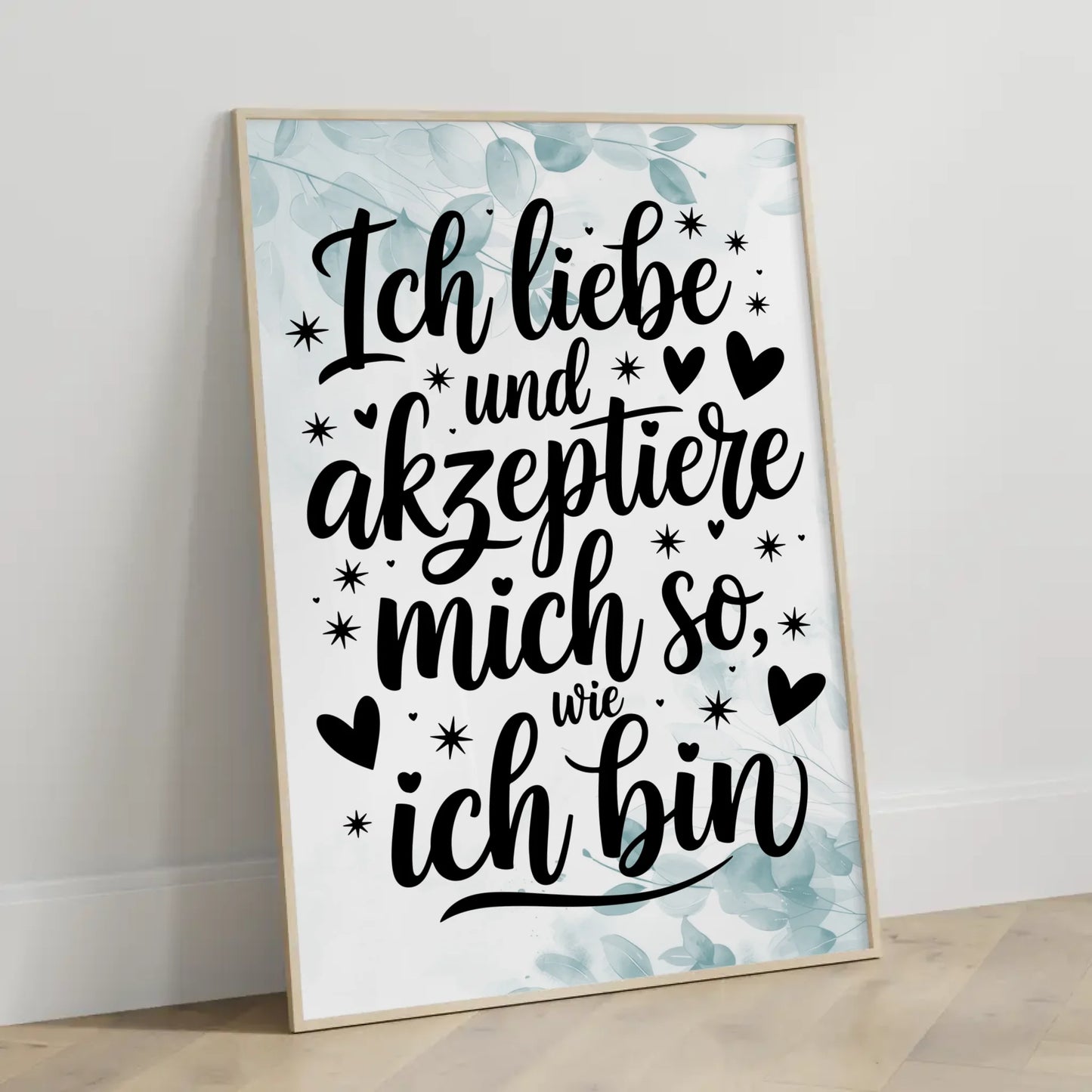 Affirmationsposter Ich liebe und akzeptiere mich positiv