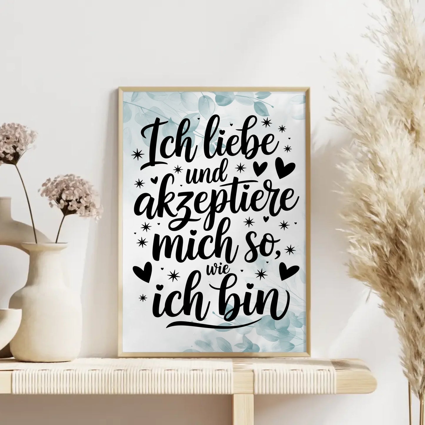 Affirmationsposter Ich liebe und akzeptiere mich positiv