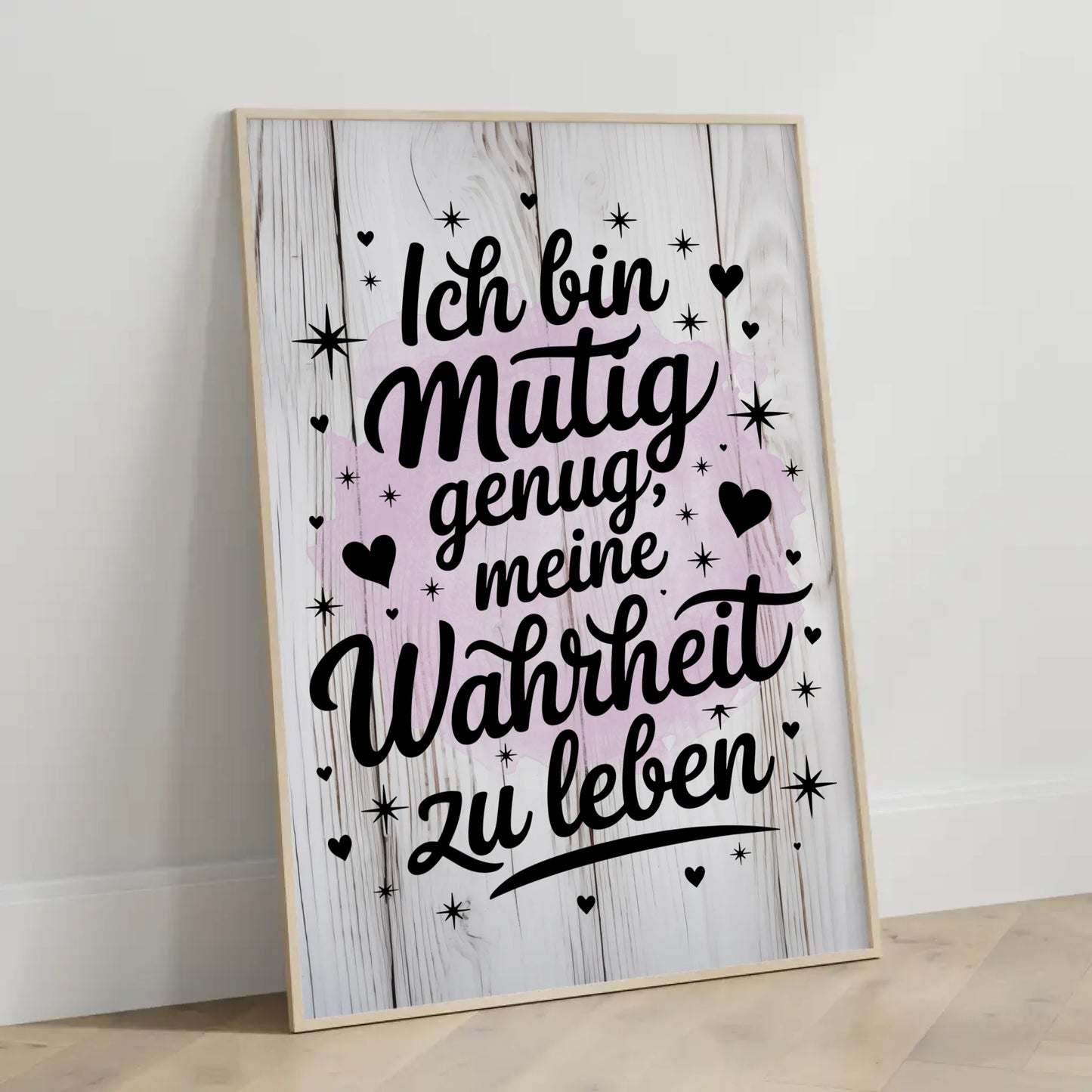 Affirmationsposter Ich bin mutig genug positiv leben Geschenk