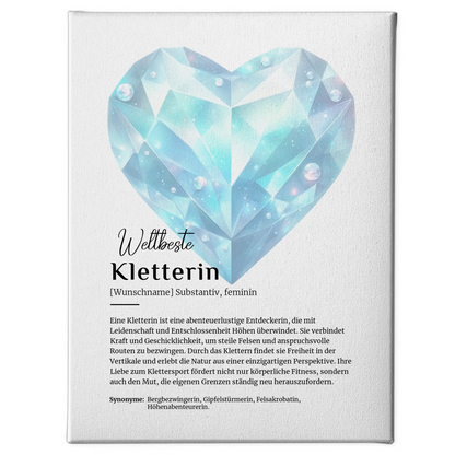 Leinwand Definition Kletterin Klettern mit Namen Geschenk