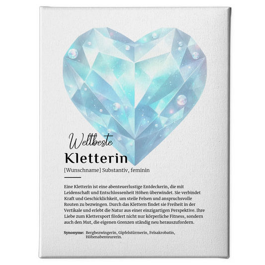 Leinwand Definition Kletterin Klettern mit Namen Geschenk