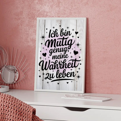 Affirmationsposter Ich bin mutig genug positiv leben Geschenk