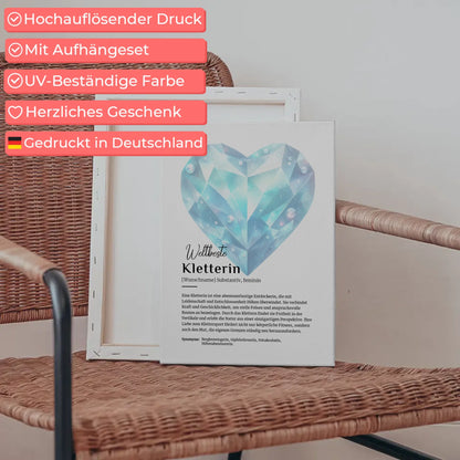 Leinwand Definition Kletterin Klettern mit Namen Geschenk